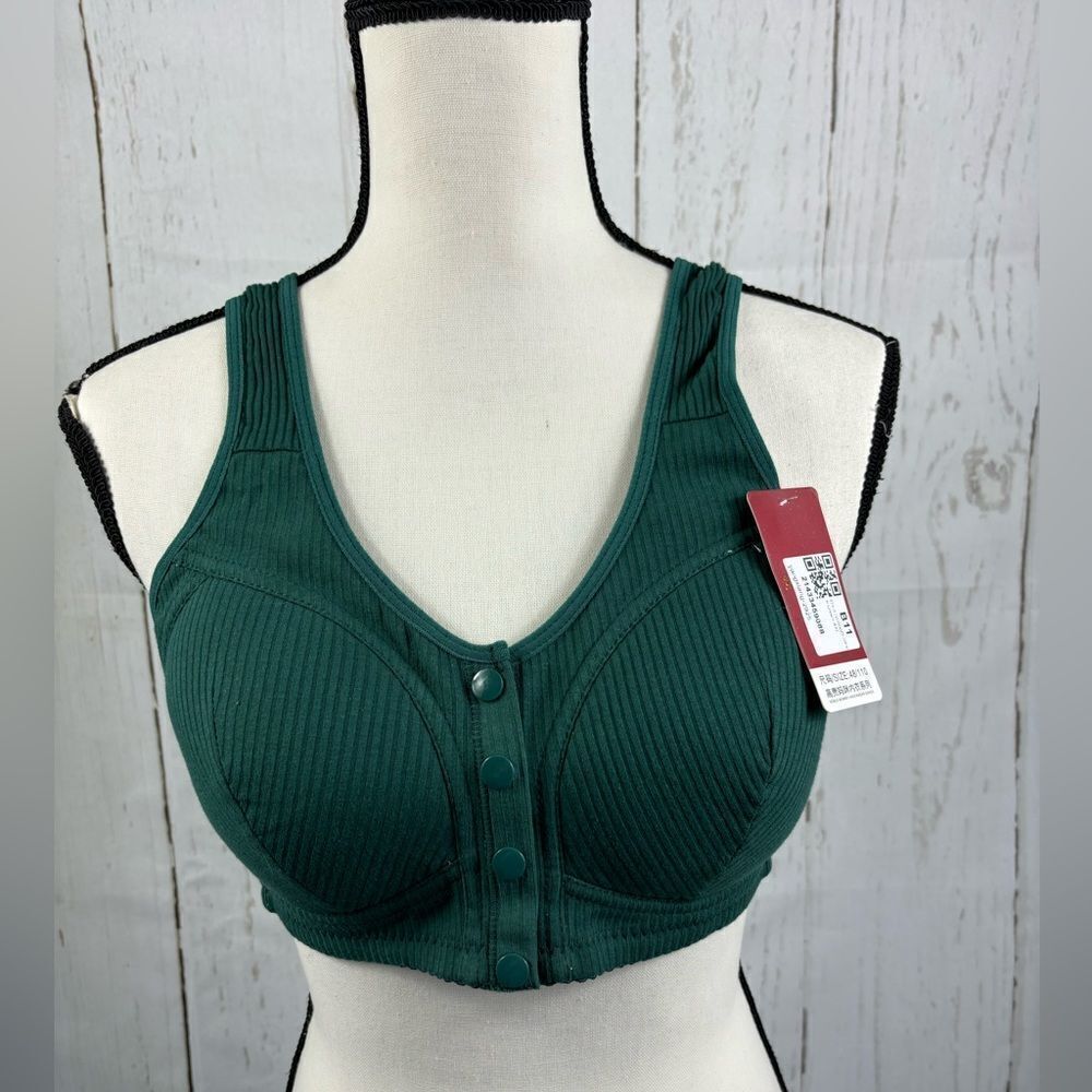 Bra Size XL 48D 48/110 Green Bra Noble Mommy Underwear Series Snap Front Closure